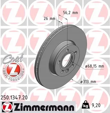 zimmermann-tarcze-std-klocki-std-przod-tyl-vw-stan-nowy