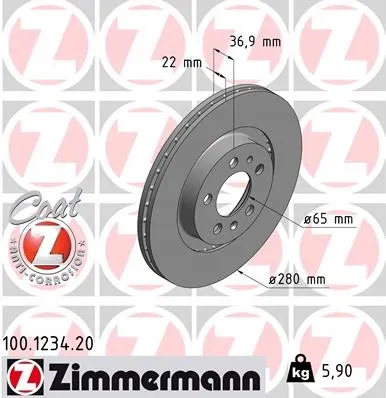 zimmermann-tarcza-ham-przod-vw-golf-stan-nowy