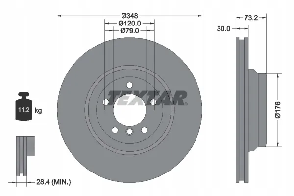 textar-tarcze-klocki-przod-bmw-3-e90-e91-348mm-stan-nowy