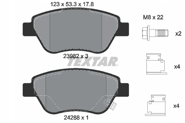 textar-klocki-przod-opel-corsa-d-stan-nowy