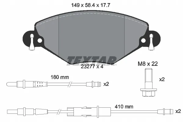 textar-klocki-przod-citreon-c5-i-ii-stan-nowy