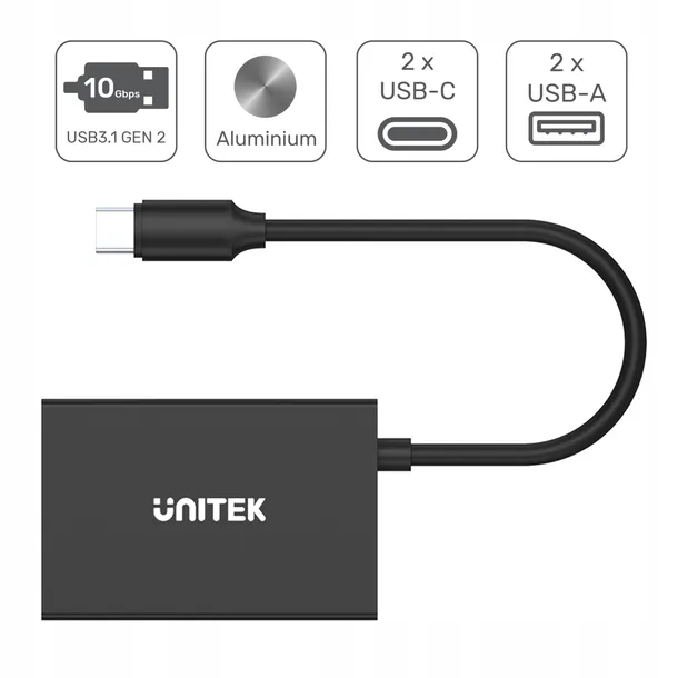 hub-usb-c-10gbps-2x-usb-a-2x-usb-c-unitek-liczba-portow-4