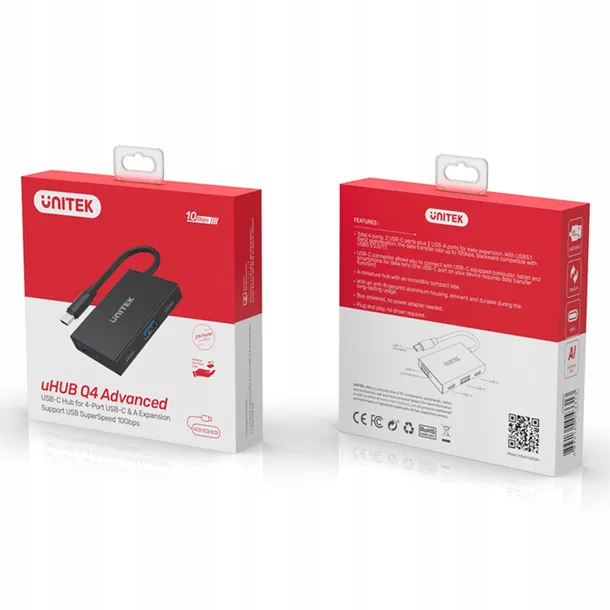 hub-usb-c-10gbps-2x-usb-a-2x-usb-c-unitek-kod-producenta-h1302a-stan-nowy