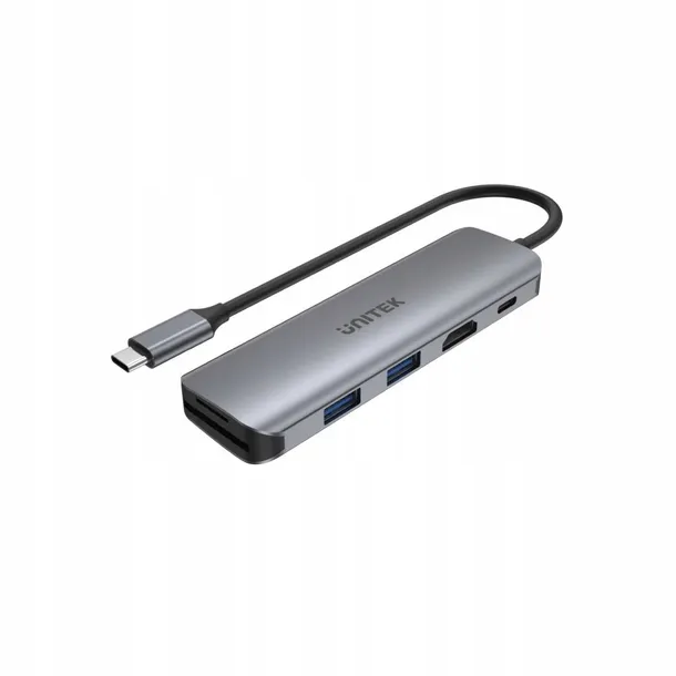hub-usb-c-2xusb-3-1-pd-100w-sd-microsd-hdmi-unitek-stan-nowy-liczba-portow-5-kod-producenta-h1107d