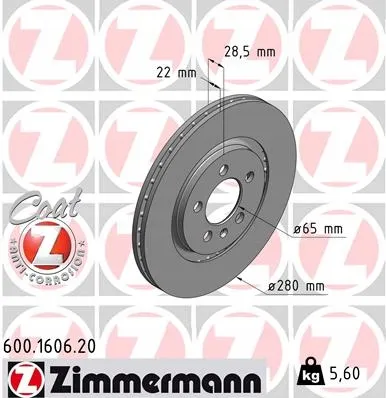 zimmermann-tarcza-ham-przod-vw-golf-stan-nowy