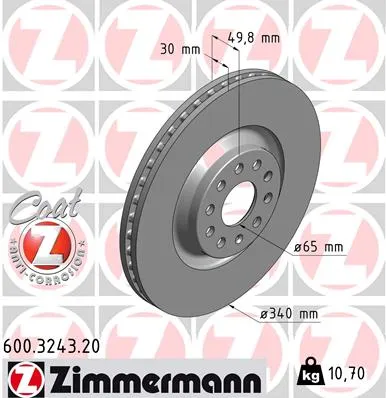 zimmermann-tarcza-ham-przod-vw-passat-stan-nowy