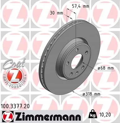 zimmermann-tarcza-ham-przod-audi-a4-stan-nowy