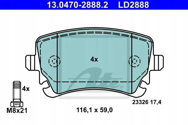 ate-ceramic-klocki-tyl-audi-a4-a6-stan-nowy