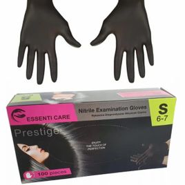 Zdjęcie produktu Rękawice nitrylowe PRESTIGE Essenti Care S CZARNE bezpudrowe rękawiczki och