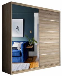 Zdjęcie produktu Szafa przesuwna z lustrem komandor VISTA 05 -150 cm (sonoma) GRATIS dostawa
