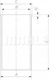 mahle-tuleja-cylindra-043wt0800-stan-nowy