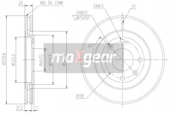 maxgear-19-1003-tarcza-ham-przod-stan-nowy
