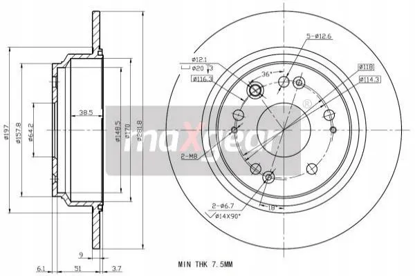 maxgear-19-1856-tarcza-ham-tyl-stan-nowy