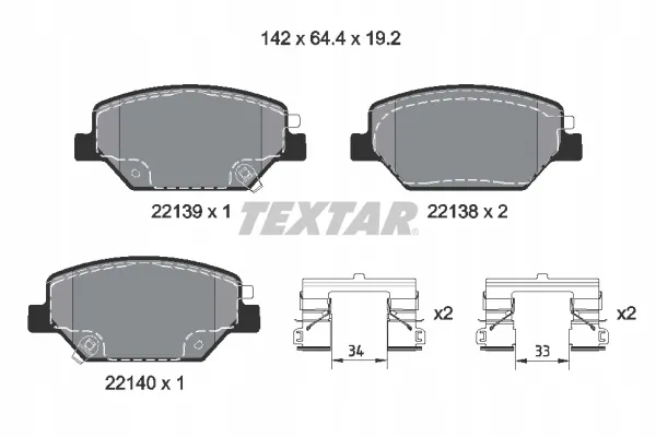 textar-klocki-hamulcowe-przod-2213901-stan-nowy
