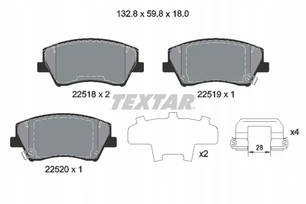 textar-klocki-hamulcowe-przod-2251801-stan-nowy