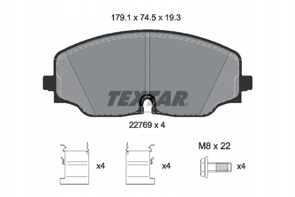 textar-klocki-hamulcowe-przod-2276901-stan-nowy