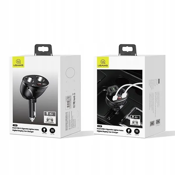 usams-adapter-samoch-c16-2-gniazda-2xusb-96w-fast