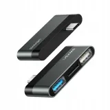 usams-adapter-usb-c-mini-hub-2xusb-micro-sd-szary-stan-nowy