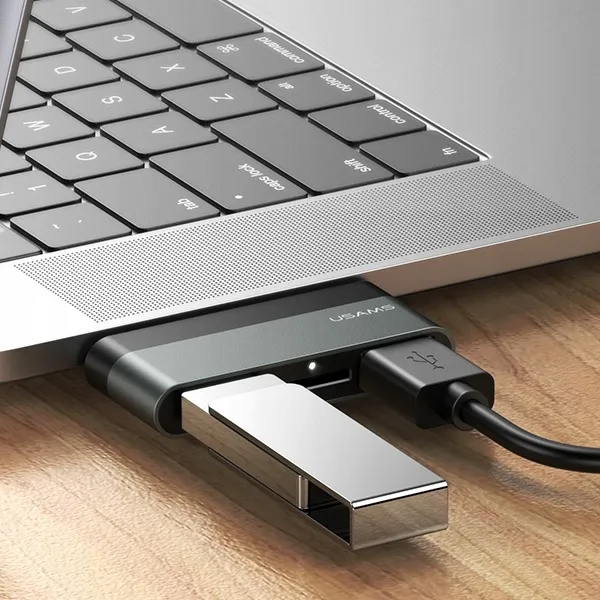 usams-adapter-usb-c-mini-hub-2xusb-micro-sd-szary-stan-nowy
