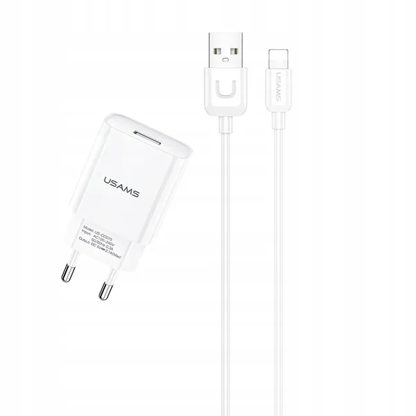 usams-lad-siec-1xusb-t21-lightning-bialy-white-2