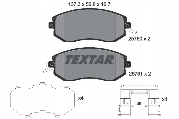 textar-klocki-hamulcowe-przod-2576001-stan-nowy