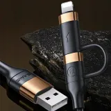 usams-kabel-pleciony-u62-2xusb-c-usb-a-lightning-kolor-czarny