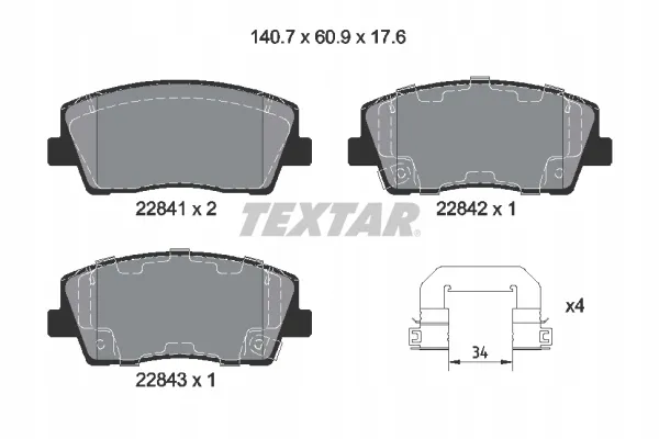textar-klocki-hamulcowe-przod-2284101-stan-nowy
