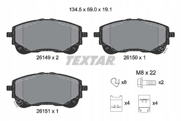 textar-klocki-hamulcowe-przod-2614901-stan-nowy