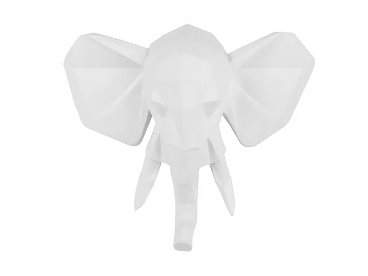 ozdoba-scienna-bialy-slon-glowa-3d