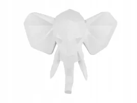 ozdoba-scienna-bialy-slon-glowa-3d