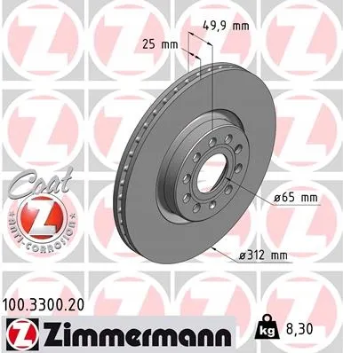 zimmermann-tarcze-std-klocki-std-przod-tyl-vw-stan-nowy