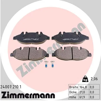 zimmermann-tarcze-std-klocki-std-przod-merc-stan-nowy