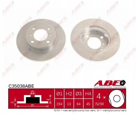 abe-tarcza-hamulcowa-przod-c35038abe-stan-nowy