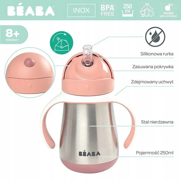 bidon-termiczny-old-pink-250ml-beaba-waga-z-opakowaniem-0-21-kg