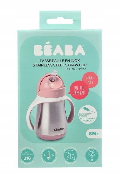 bidon-termiczny-old-pink-250ml-beaba-stan-opakowania-oryginalne