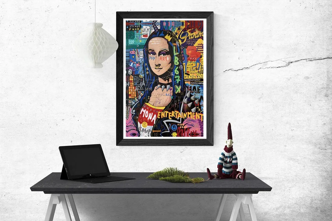 plakat-na-plotnie-z-graffiti-mona-lisy-stan-nowy
