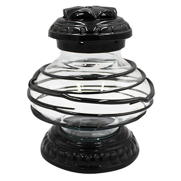 Znicz ceramiczny LC12 UFO czarny szkło 32 cm klasyczny nowoczesny