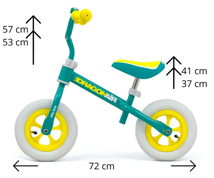 milly-mally-rowerek-biegowy-dragon-air-mint-stan-nowy