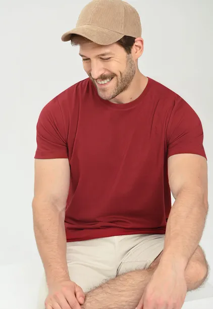 koszulka-meska-bawelniana-czerwona-basic-gladka-volcano-t-basic-xxl-stan-nowy