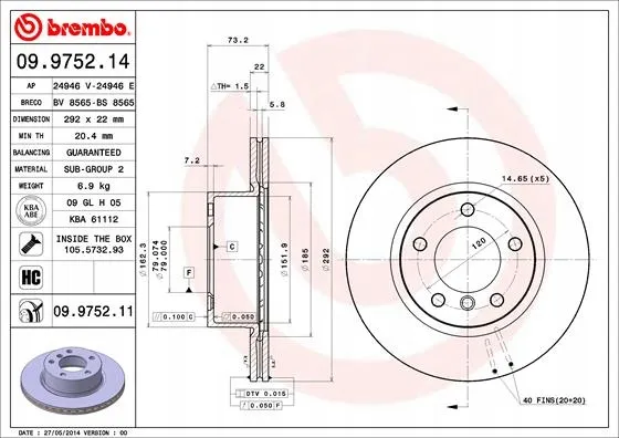 brembo-tarcze-przod-bmw-1-e87-e87-e88-3-e90-292mm-stan-nowy