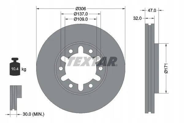 textar-tarcza-hamulcowa-92138300-stan-nowy