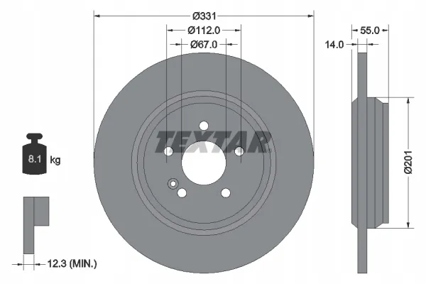 textar-tarcza-hamulcowa-92103303-stan-nowy