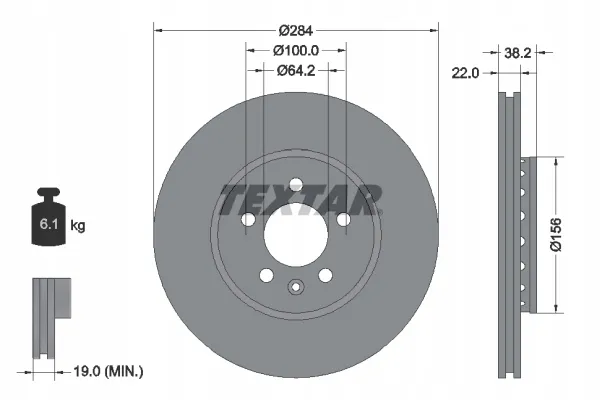 textar-tarcza-hamulcowa-92103400-stan-nowy