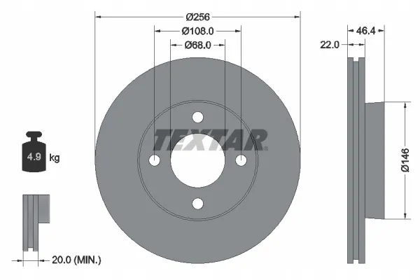 textar-92026000-tarcza-hamulcowa-stan-nowy