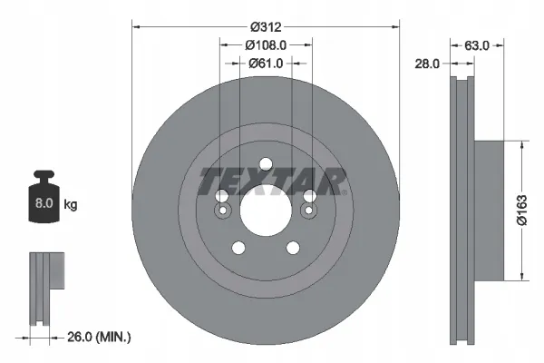 textar-tarcza-hamulcowa-przod-92167703-stan-nowy