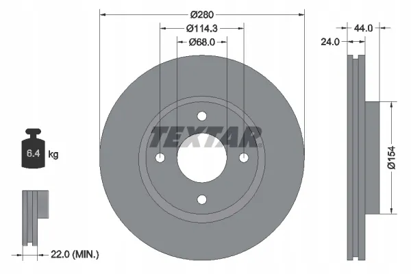 textar-tarcza-hamulcowa-92269203-stan-nowy