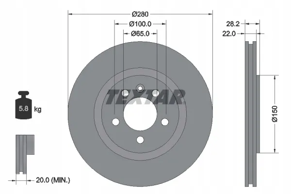 textar-tarcza-hamulcowa-92057100-stan-nowy