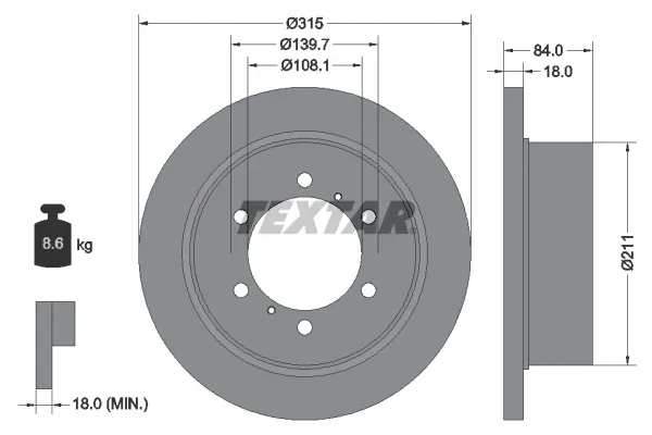 textar-tarcza-hamulcowa-92093100-stan-nowy