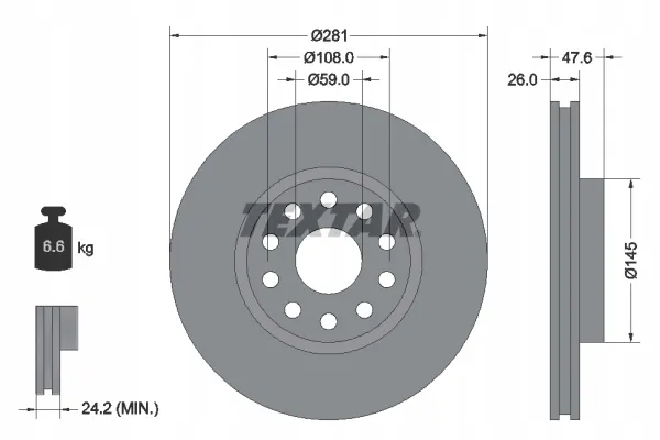 textar-tarcza-hamulcowa-92093900-stan-nowy
