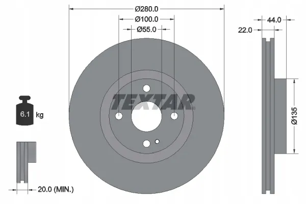 textar-tarcza-hamulcowa-przod-92301503-stan-nowy